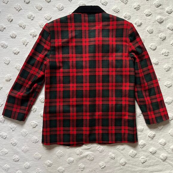 Vintage Sag Harbor Blazer Red Green Plaid Women’s Size 12 Christmas Holiday - Picture 2 of 6